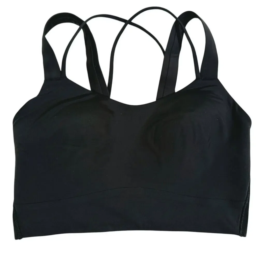 Lululemon Like a Cloud Longline Sports Bra Size 6 Black D/DD Yoga Pilates Gym